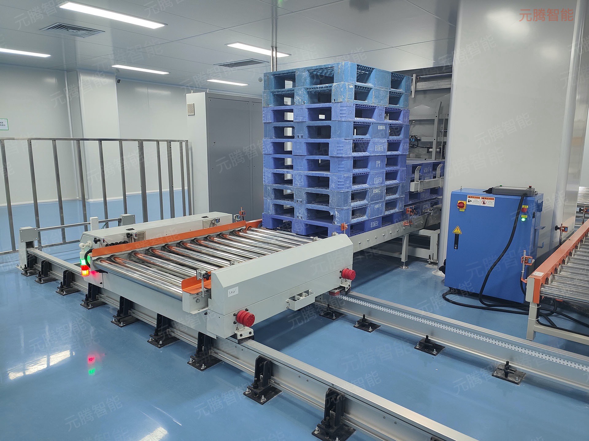 智能軌道車+托盤輸送分揀